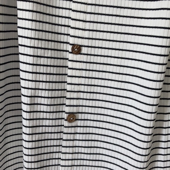 Mind Code black white stripped button up dress - Picture 7 of 17